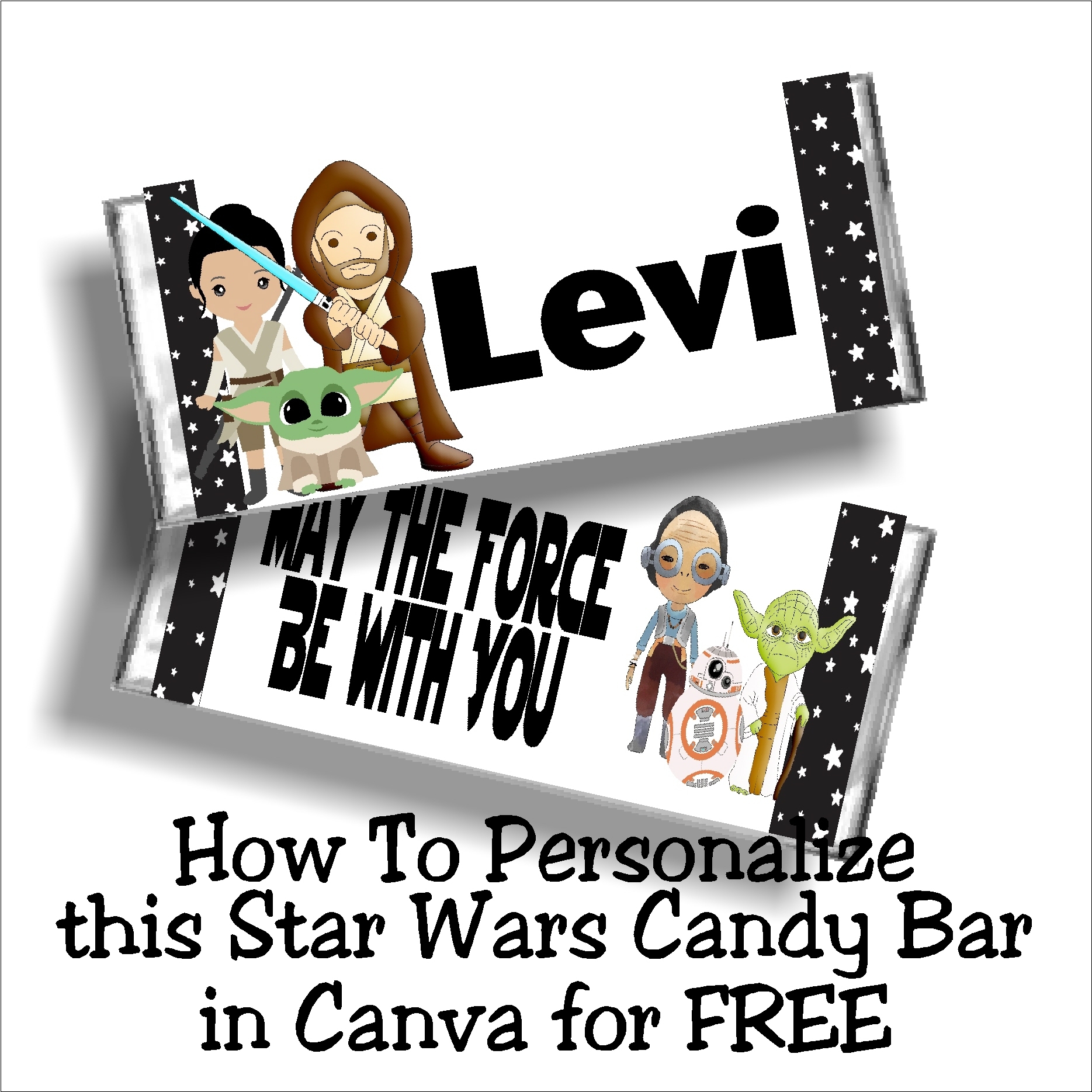 DIY Party Mom Personalized Star Wars Candy Bar Wrapper
