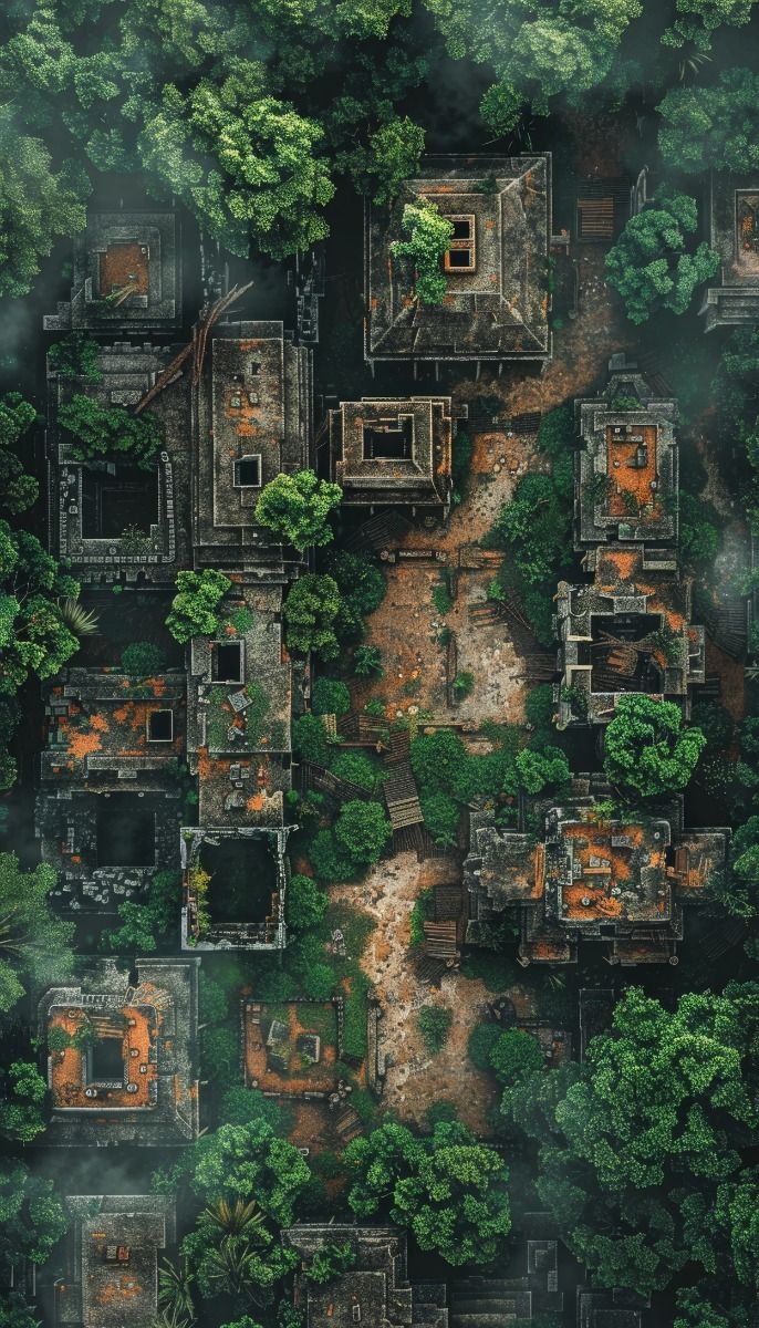 Printable 2D Jungle Map Terrain