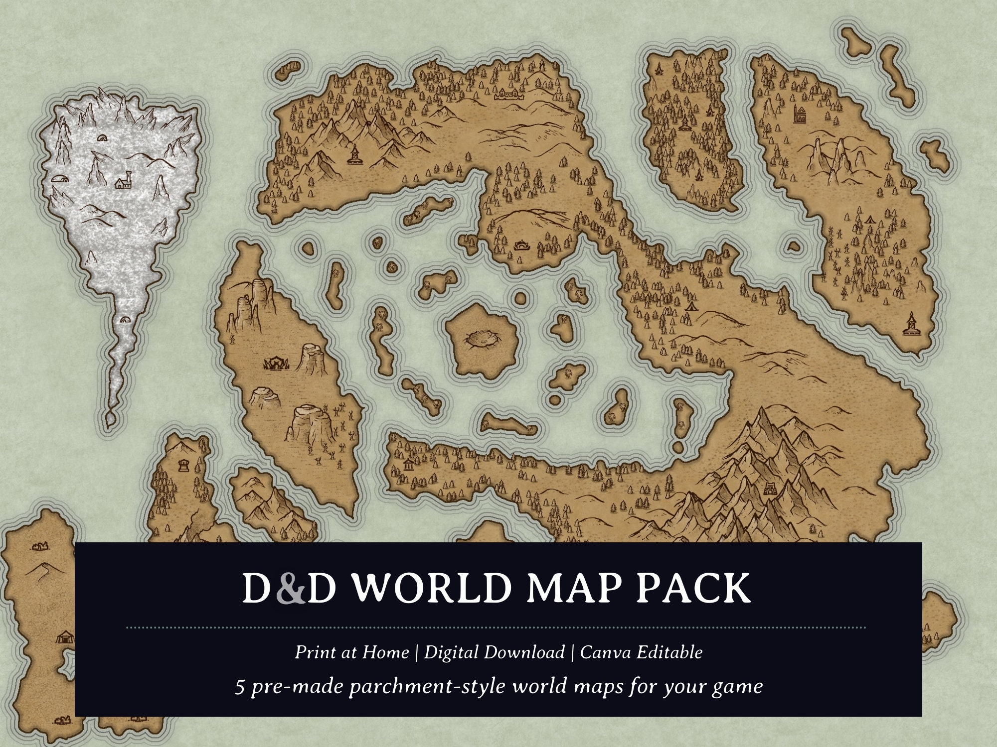 DnD World Map Pack 5 Weltkarten DnD Maps Etsy de