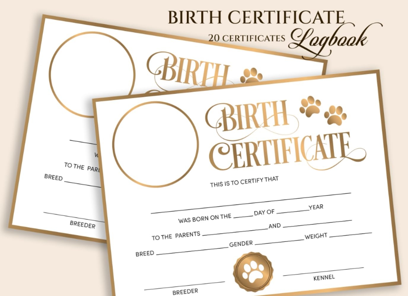 Puppy Birth Certificate Free Printable