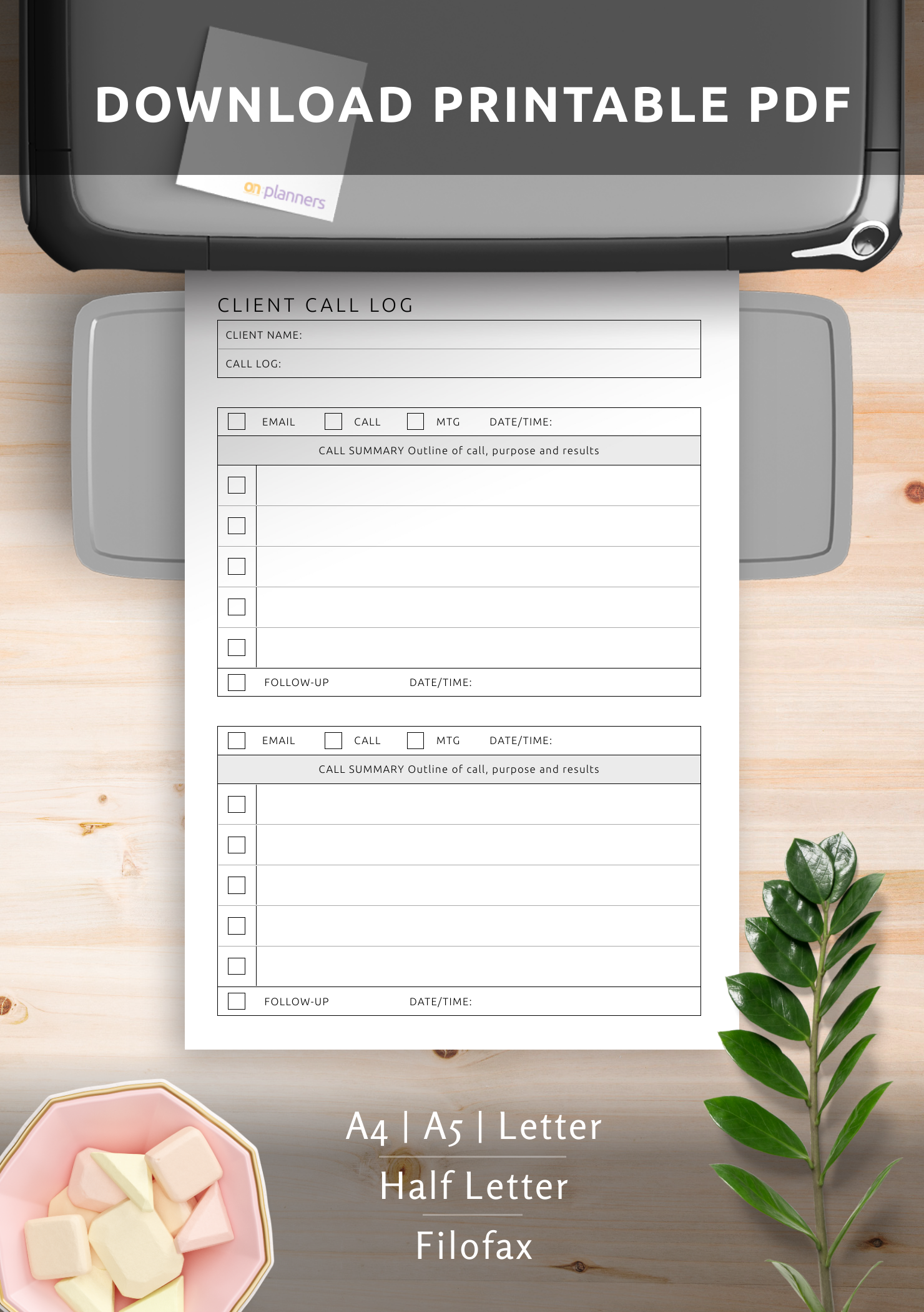 Free Printable Call Follow Up Schedule
