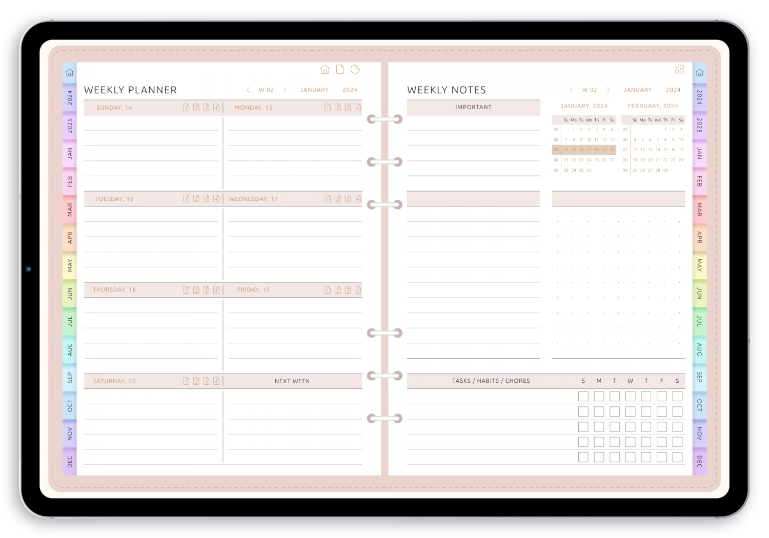 Download Weekly Journal PDF For GoodNotes IPad Android