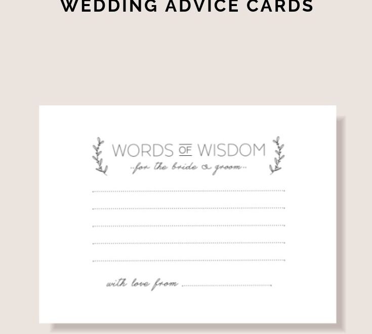 Download Your Free Wedding Advice Cards Printable Lovilee Blog Online Decor Shop