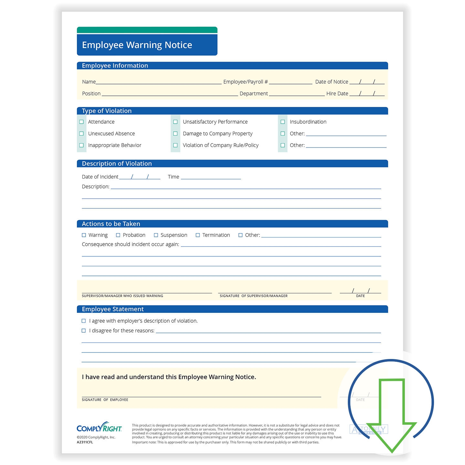 Downloadable Employee Warning Notice HRdirect