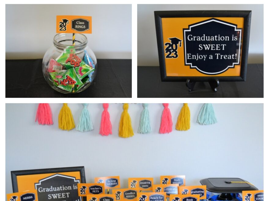 East Coast Mommy Unique And Budget friendly DIY Graduation Candy Bar With Free Signage And Tags