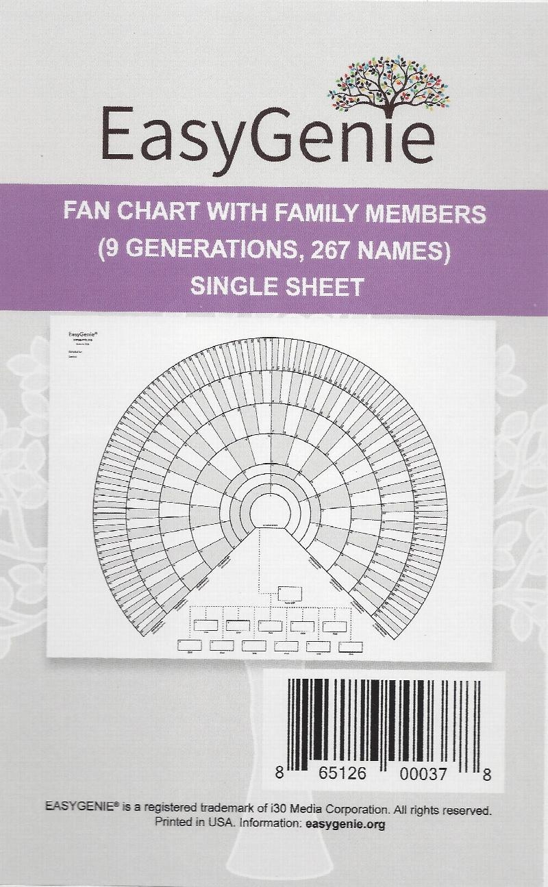 Easy Genie Fan Chart 9 Generations 1 Sheet