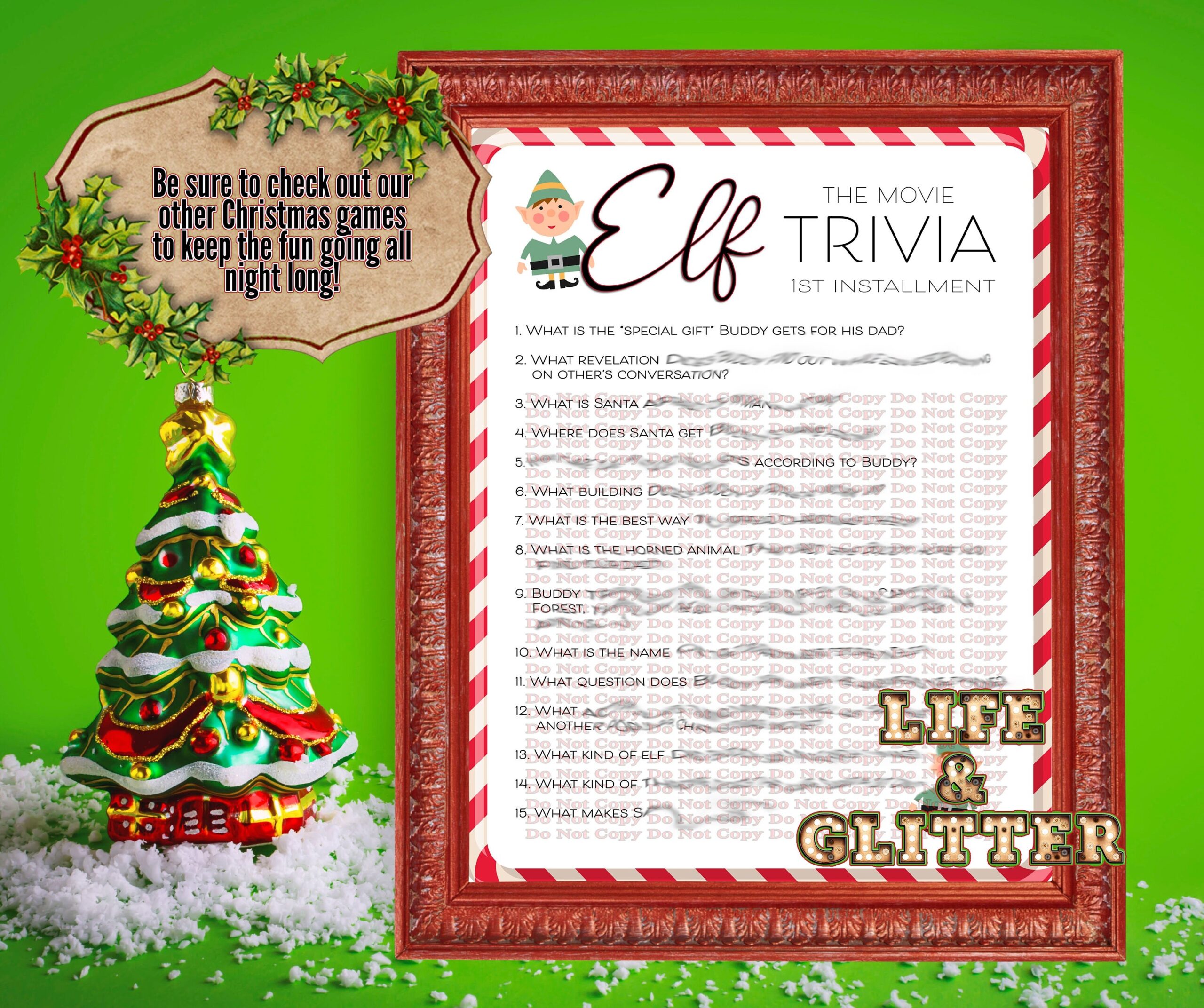 Elf Movie Trivia Game 1st Installment Christmas Movie Trivia Movie Trivia Christmas Games Children s Game Adult Game Christmas Movies Etsy Australia