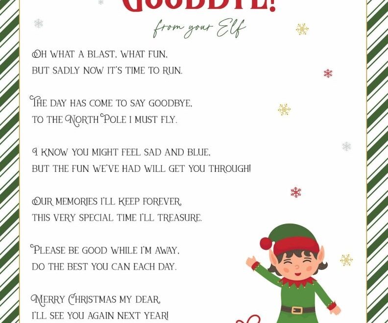 Elf On The Shelf Arrival And Goodbye Letters FREE Printable Set Favorite Printables