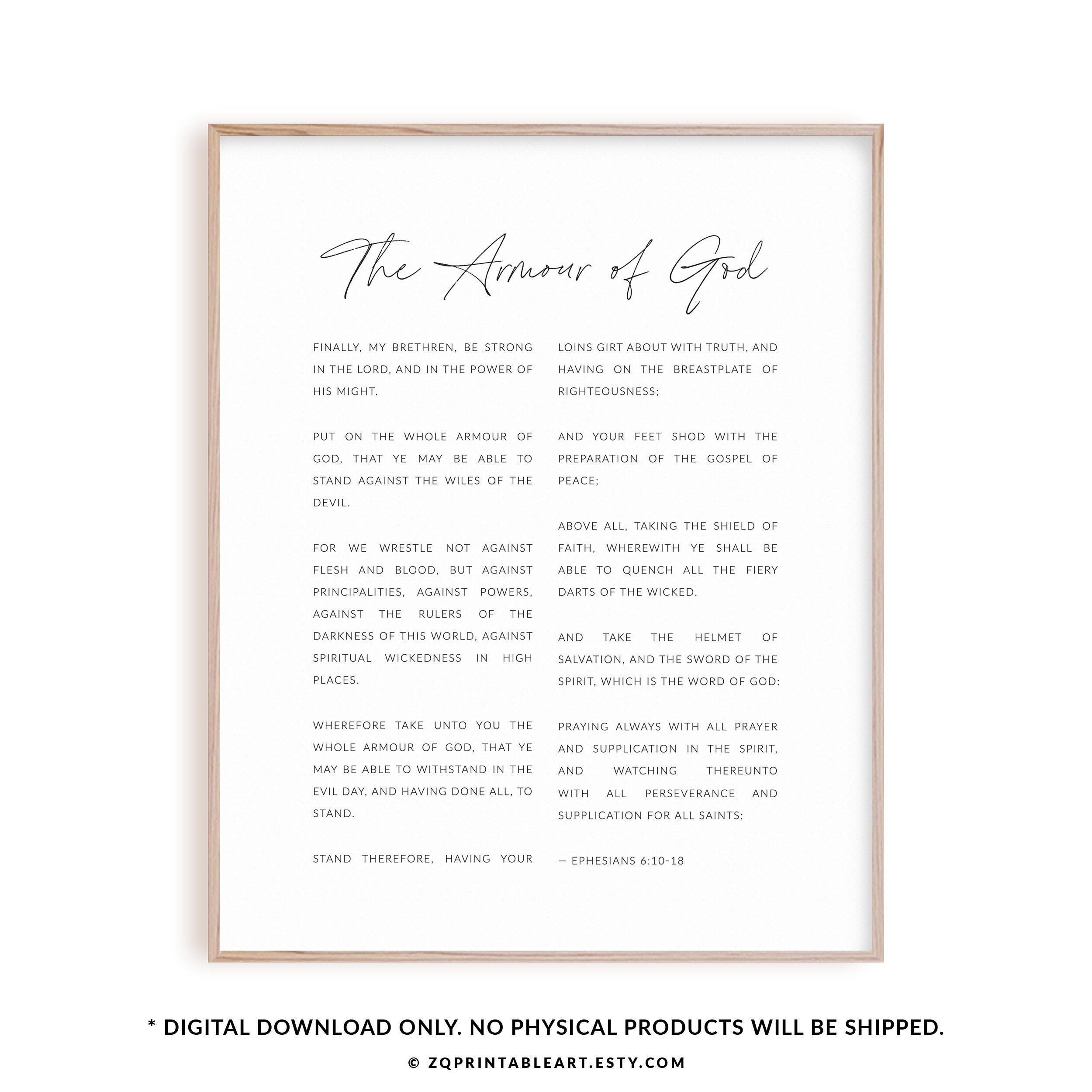 Free Printable Of Scripture Ephesians 6:10-18