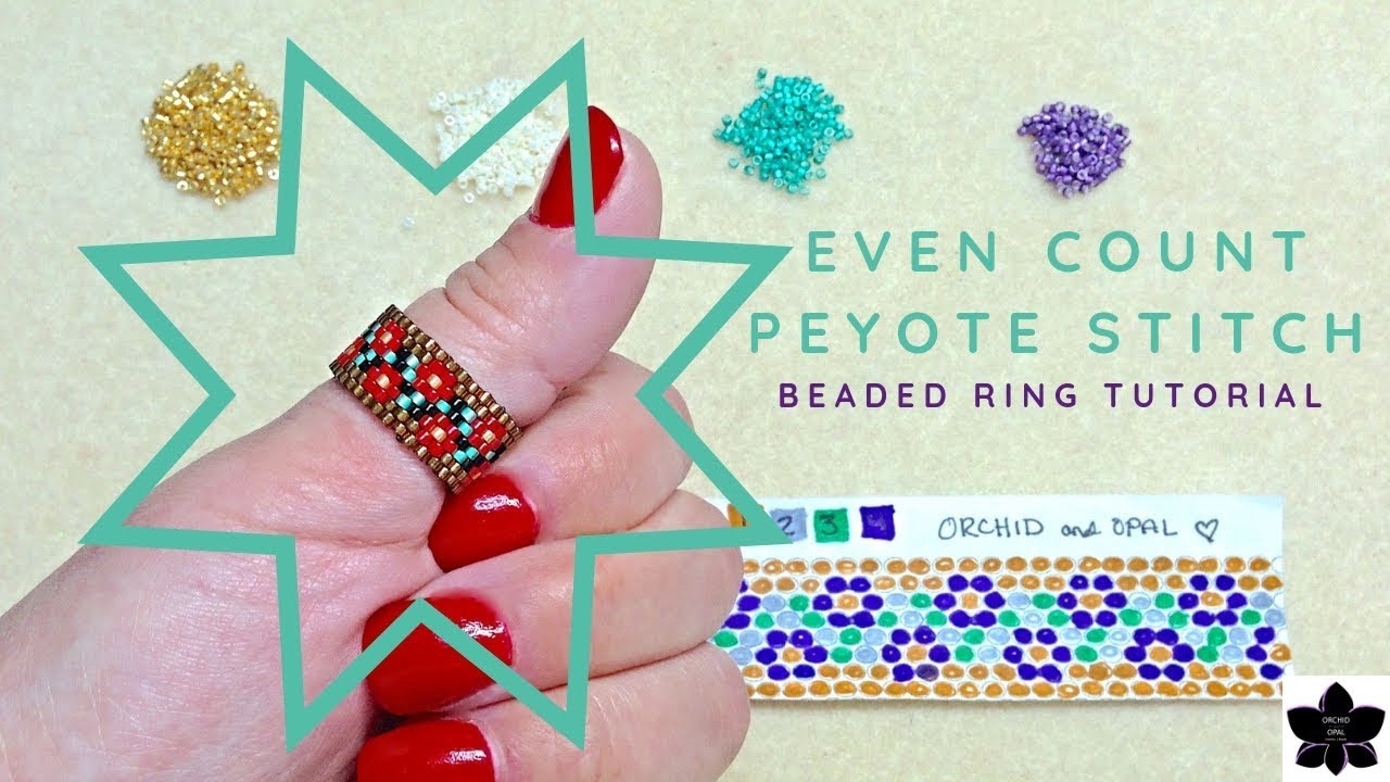 Even Count Peyote Stitch Floral Vine Ring Beaded Jewelry Making Tutorial Delica Beads YouTube