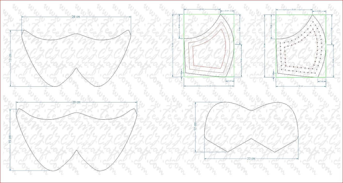 Face Mask Pattern Template 3 Type Of Style Shape Pdf Svg Dxf