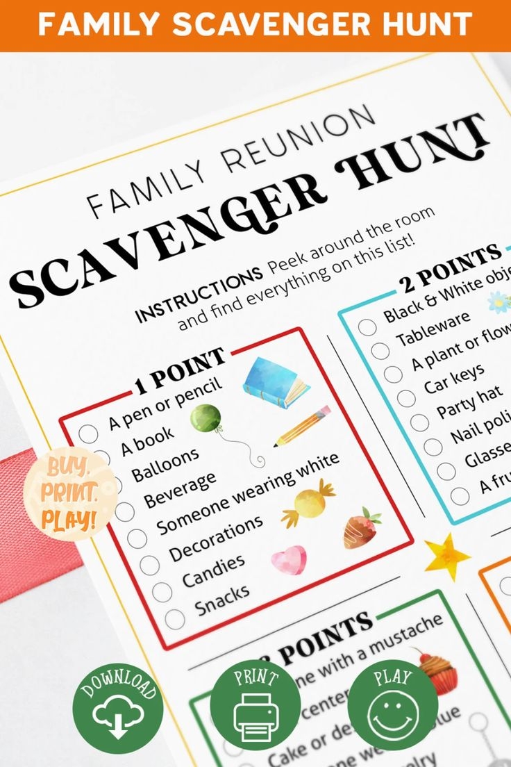 Family Reunion Scavenger Hunt Printable