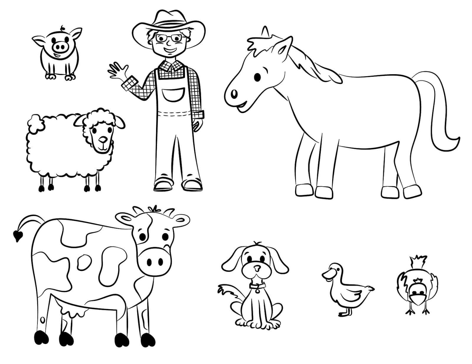 Farm Animals Coloring Page Printable Coloring Pages FREE