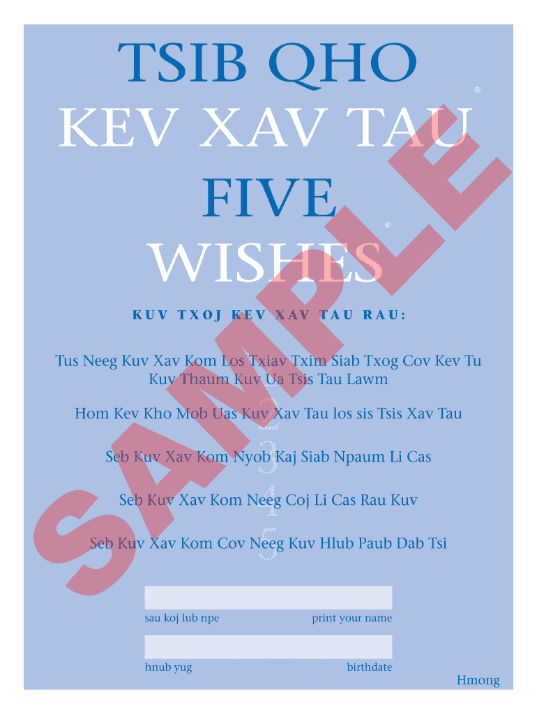Five Wishes Printable Fill Online Printable Fillable Blank PdfFiller