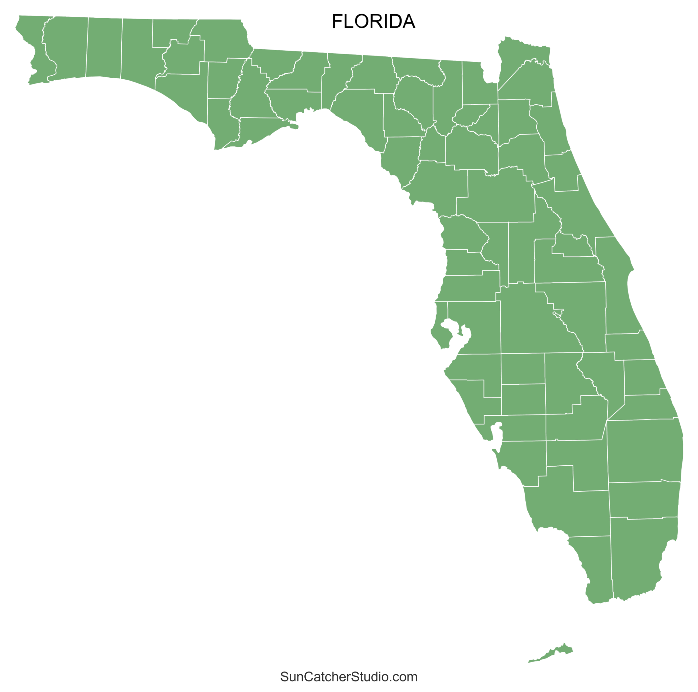 Map Of Florida Counties Printable