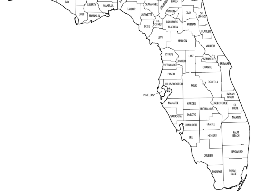 Florida County Map Printable State Map With County Lines Free Printables Monograms Design Tools Patterns DIY Projects