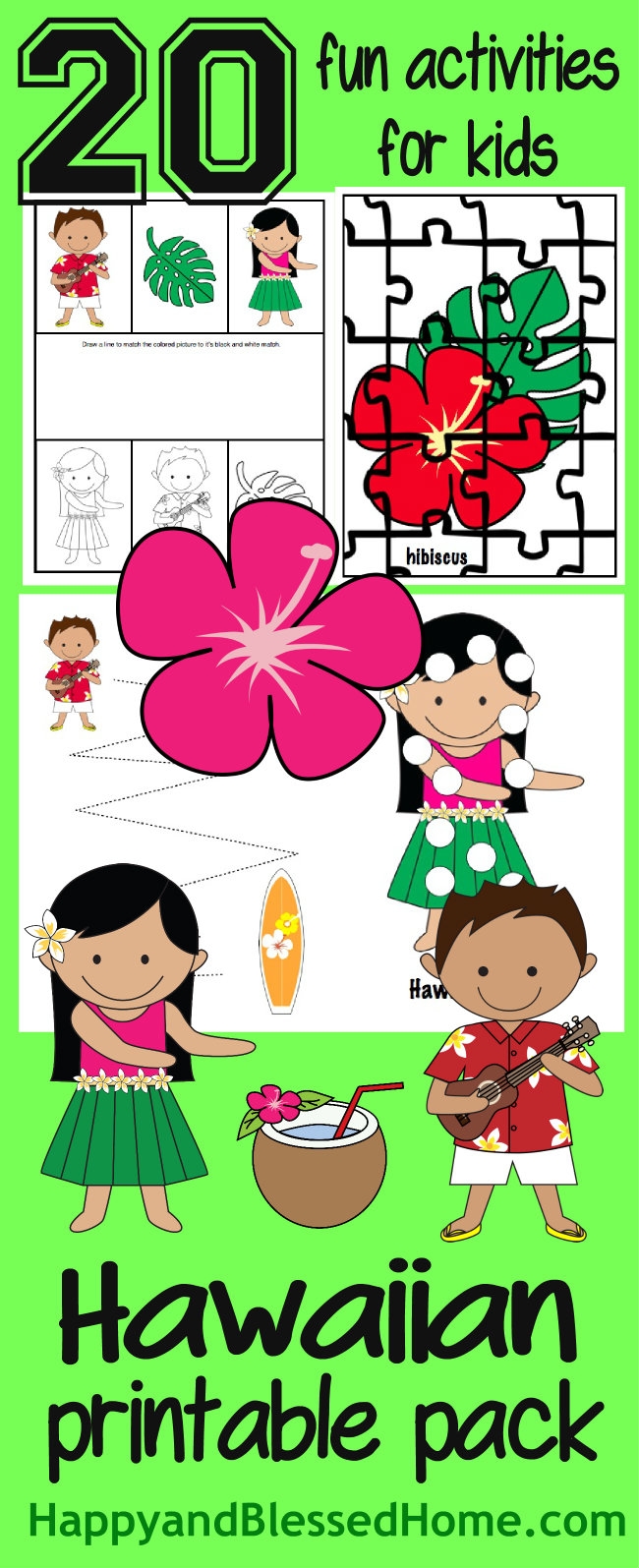 FREE 50 Page Party Pack For A Hawaiian Luau