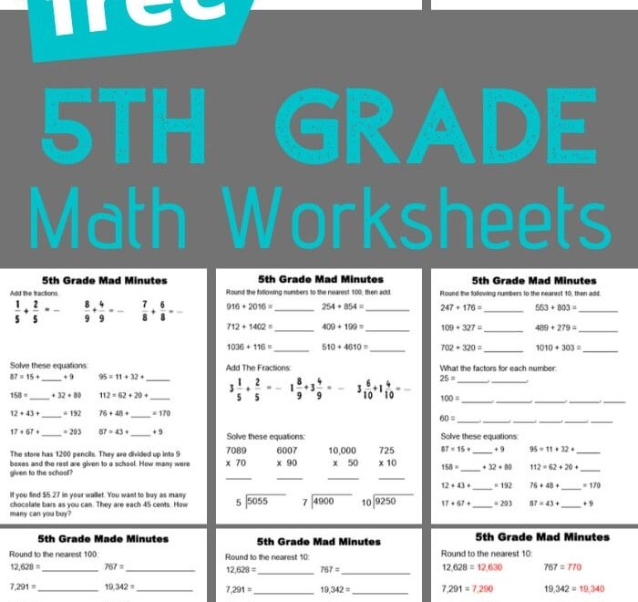 FREE 5th Grade Math Worksheets