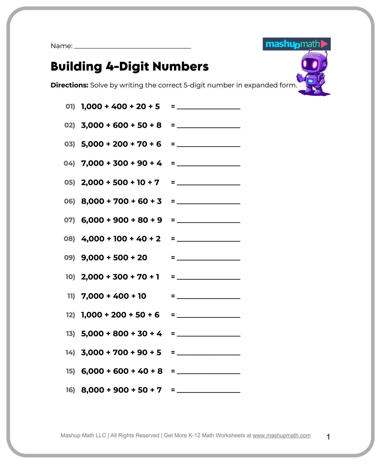 5Th Grade Math Packet Printable