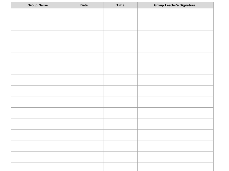 Free Alcoholics Anonymous AA Sign in Attendance Sheet Template PDF Word EForms