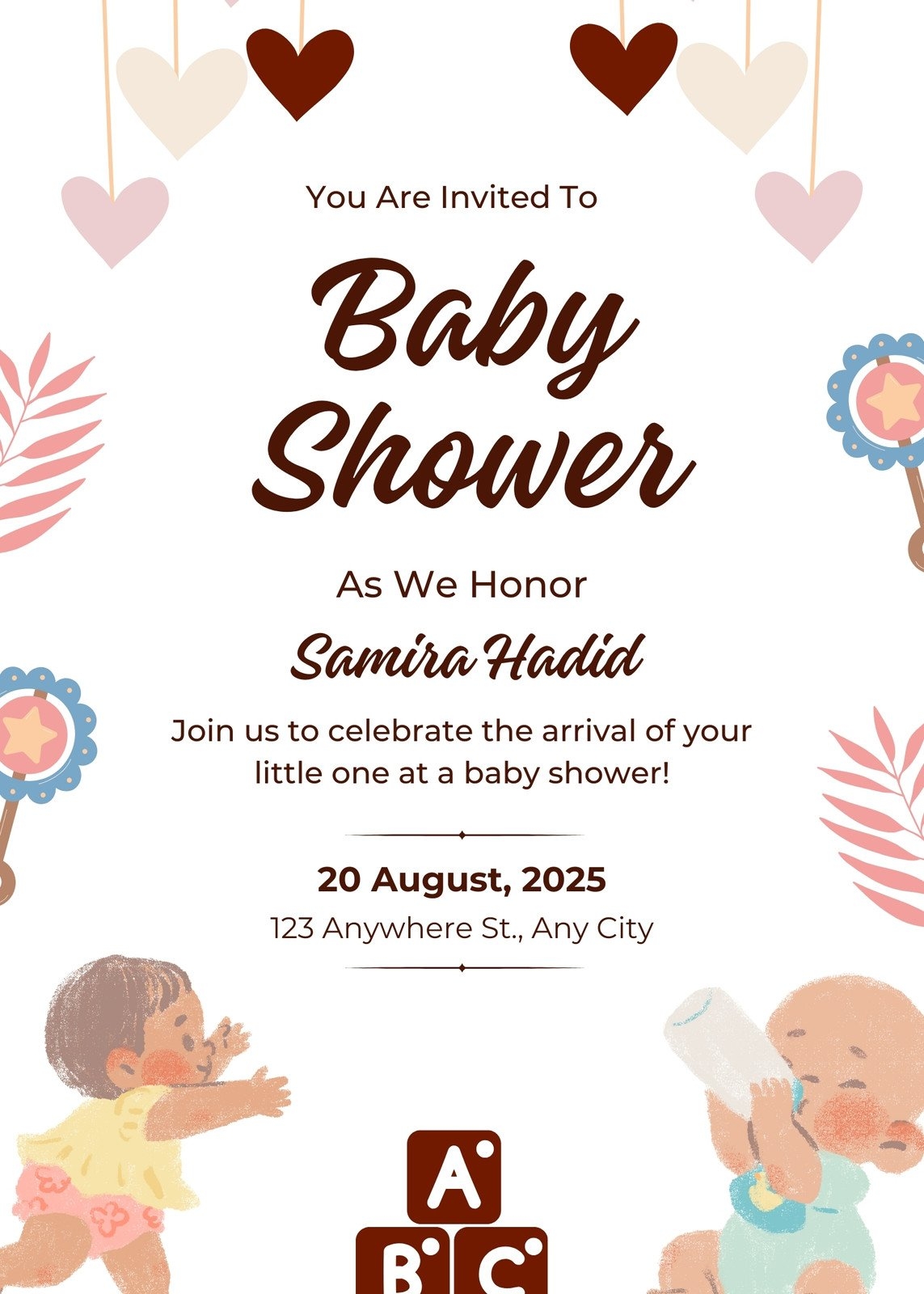 Free And Customizable Baby Shower Templates