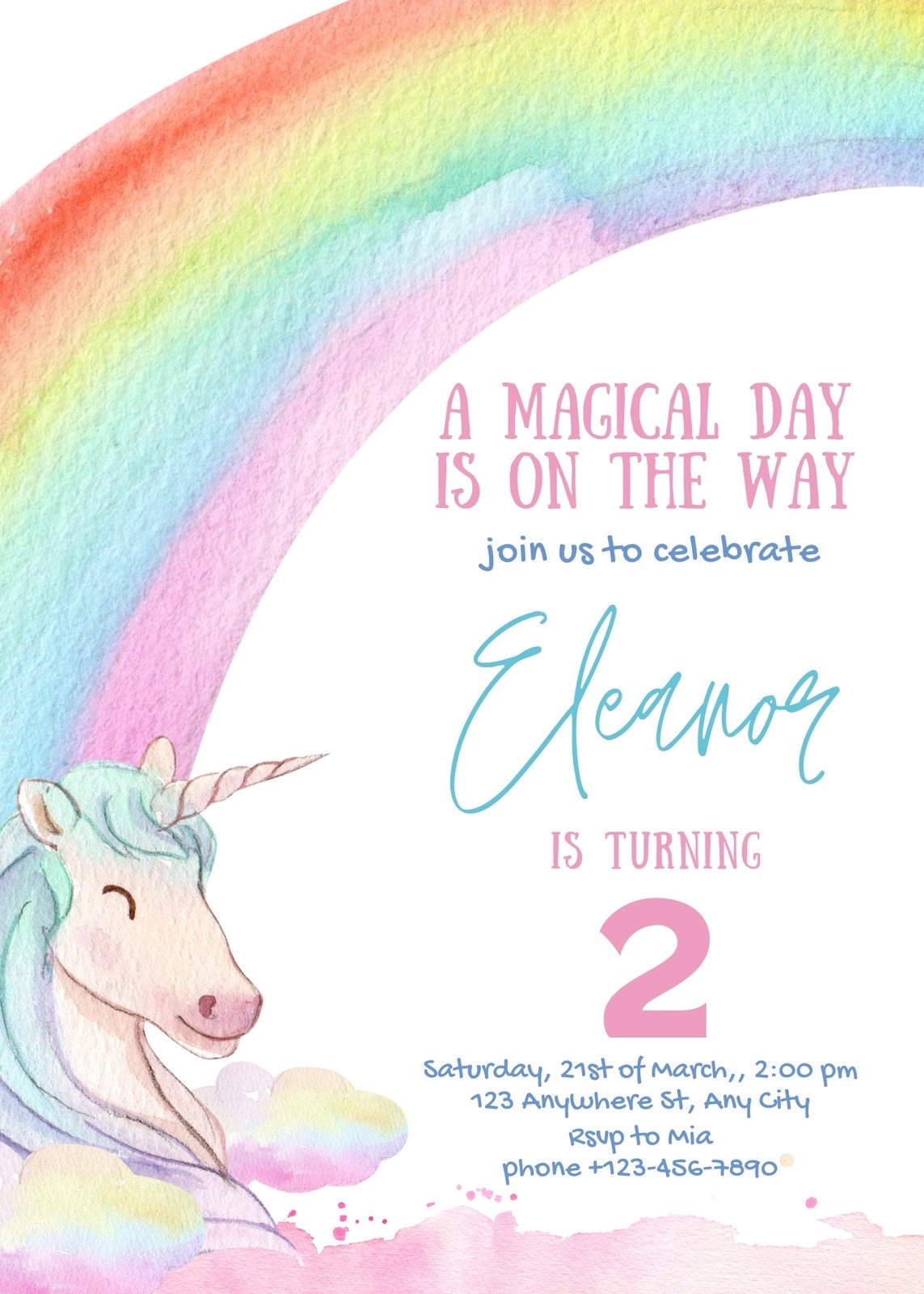 Free And Customizable Unicorn Templates