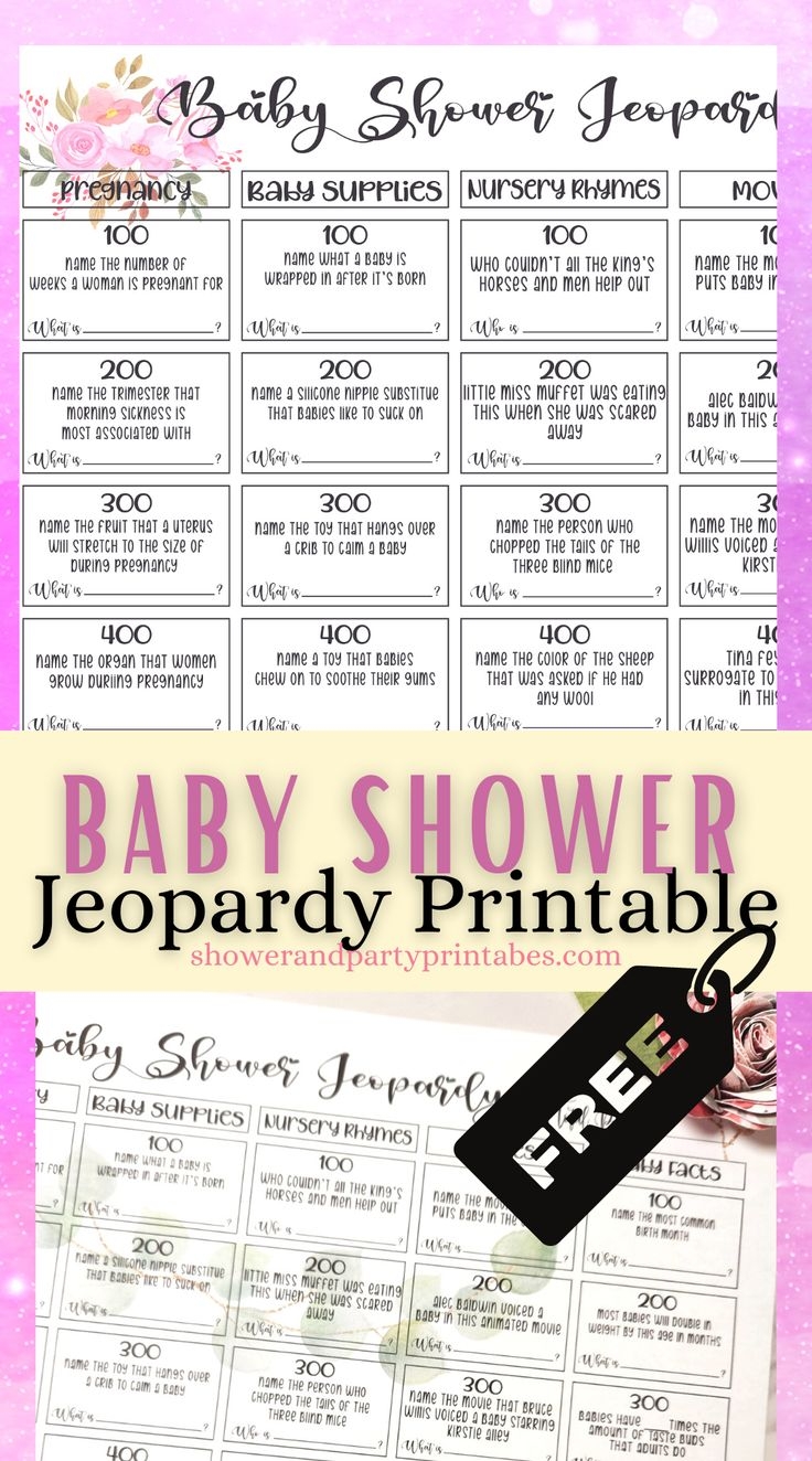 Free Baby Jeopardy Questions And Answers 3 Versions 