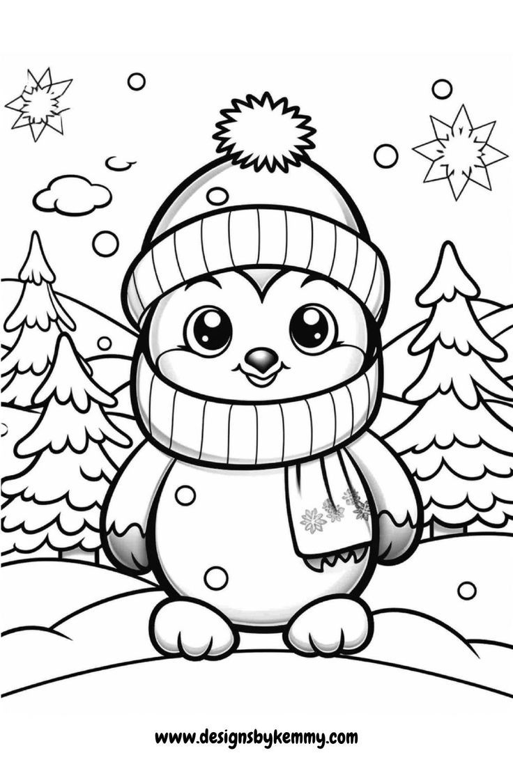 Free Christmas Animal Coloring Pages Cute Animals Coloring Pages For Adults Designs By Kemmy