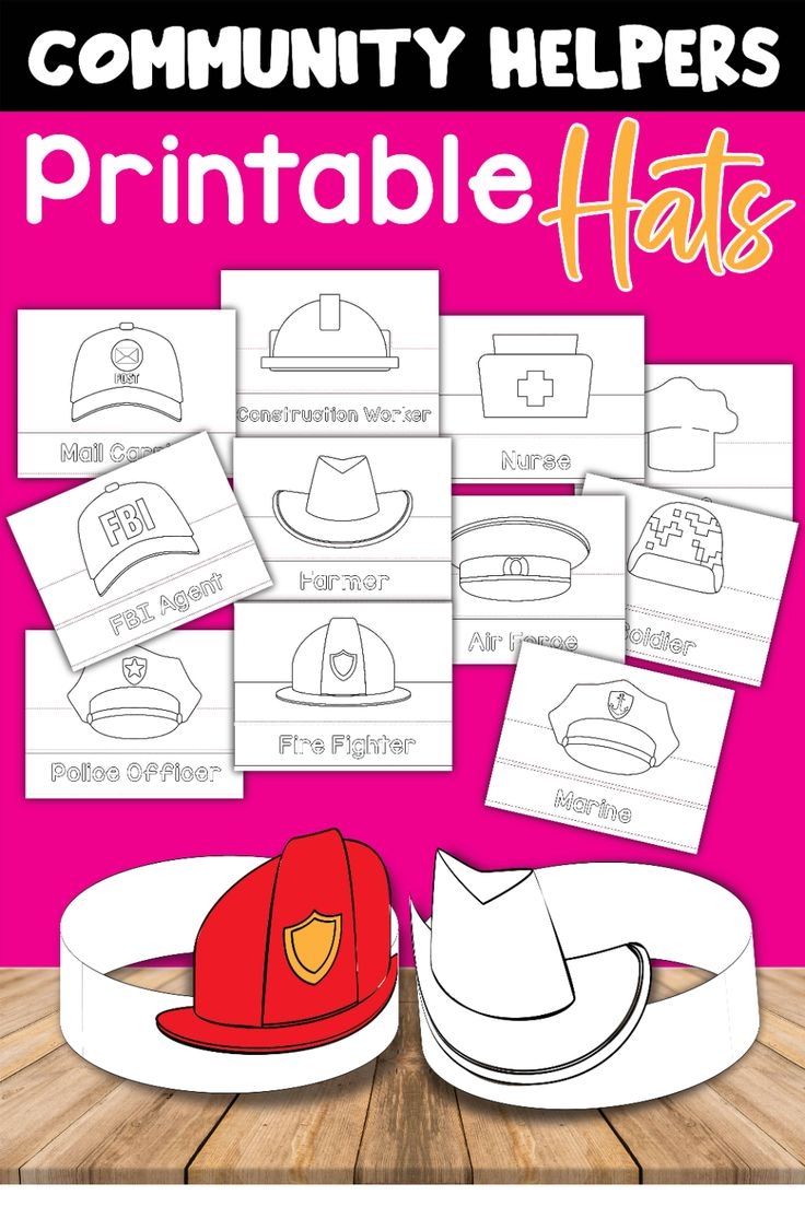 Free Community Helpers Hats