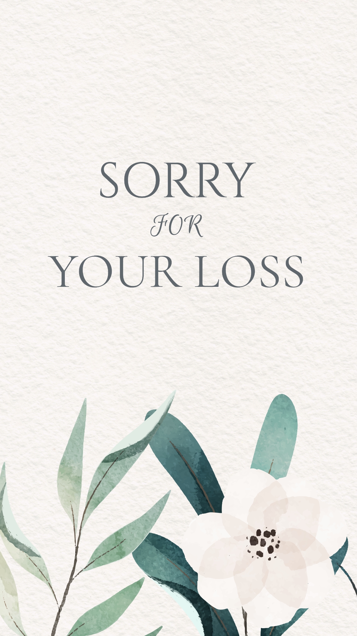Free Condolence Sorry For Your Loss Card Template To Edit Online