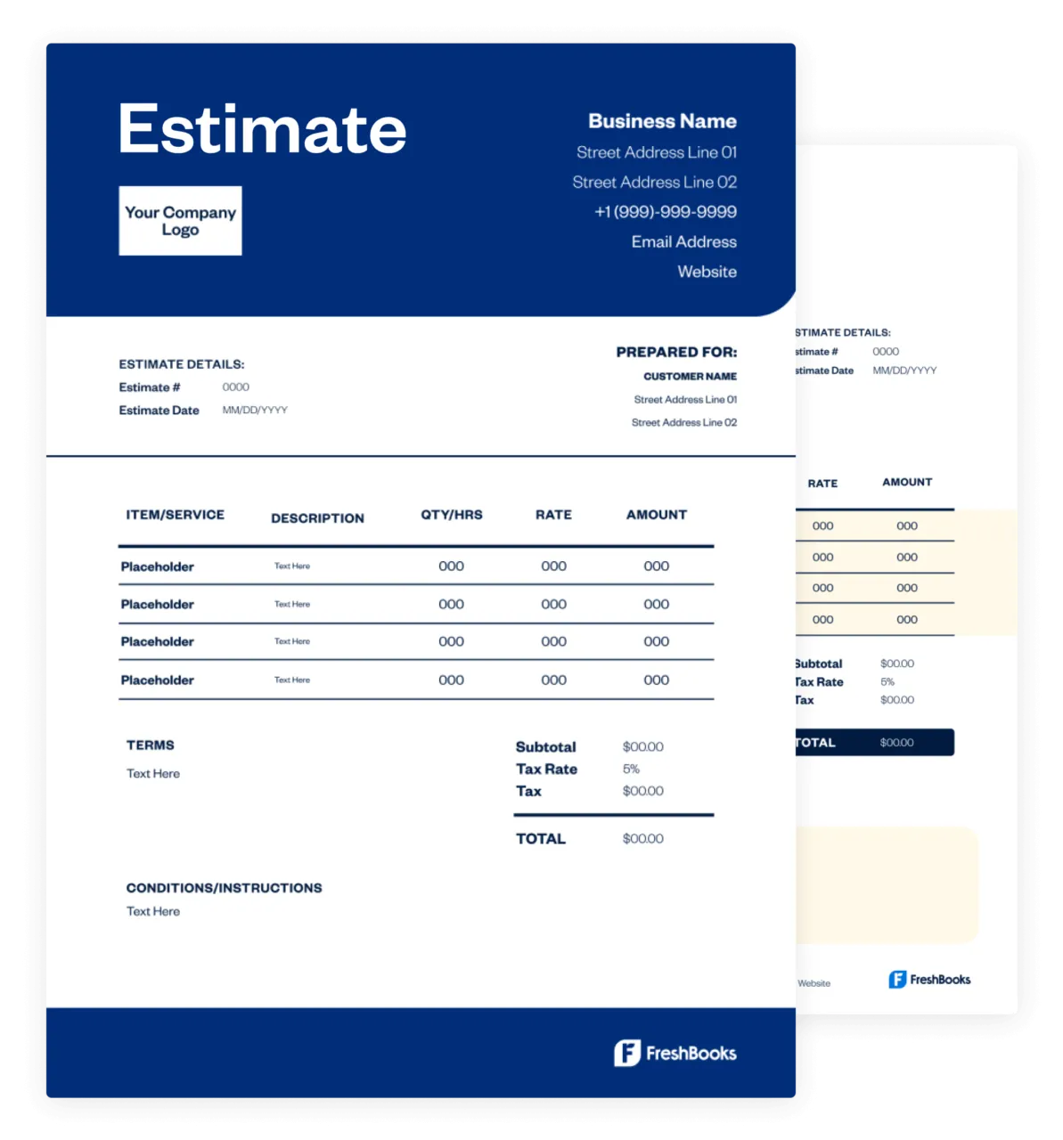 Free Construction Estimate Template FreshBooks