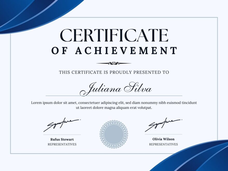Free Custom Printable Achievement Certificate Templates Canva