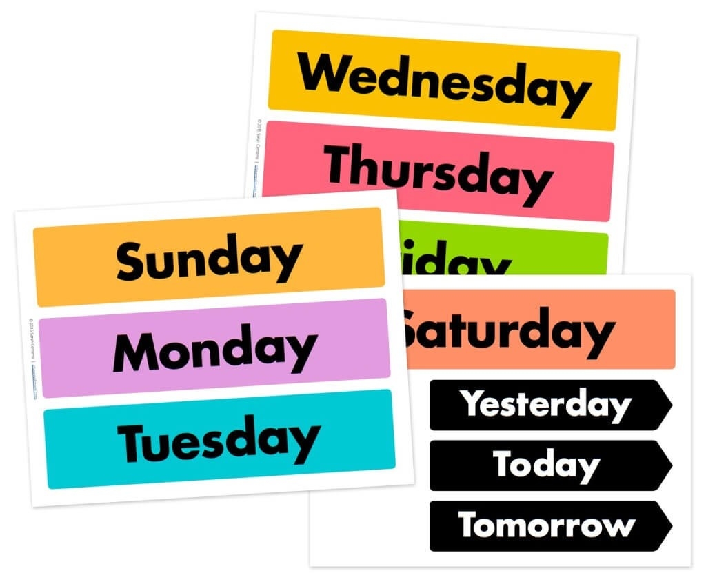 FREE Days Of The Week And Weather Wheel Printables