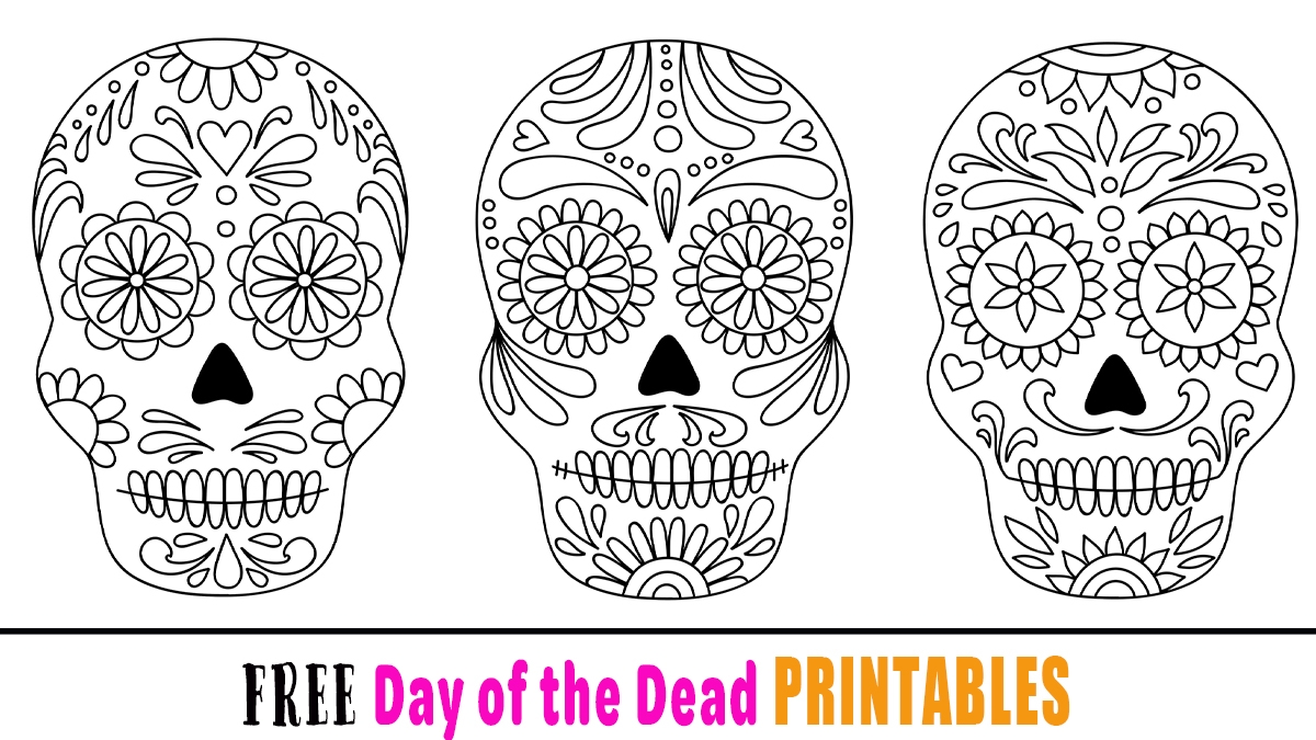 Free Dia De Los Muertos Day Of The Dead Printable Colouring Worksheets Library