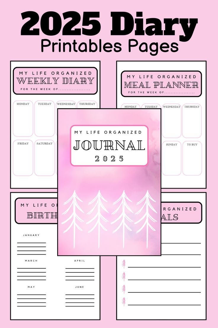 FREE Diary Printables For 2025 