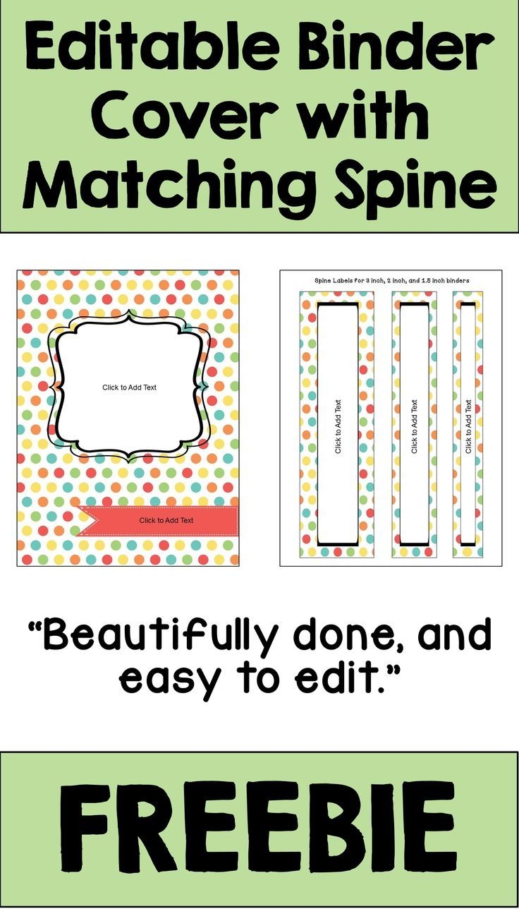 FREE Editable Binder Covers And Spines For Teachers Students Subs And Data