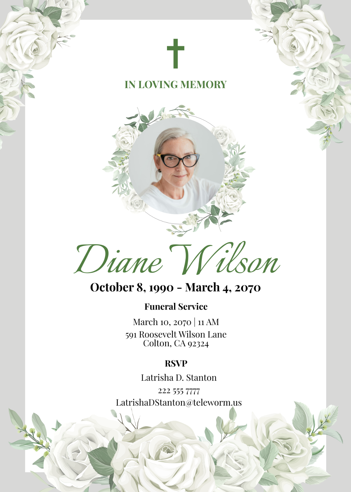 Free Funeral Card Templates Editable And Printable