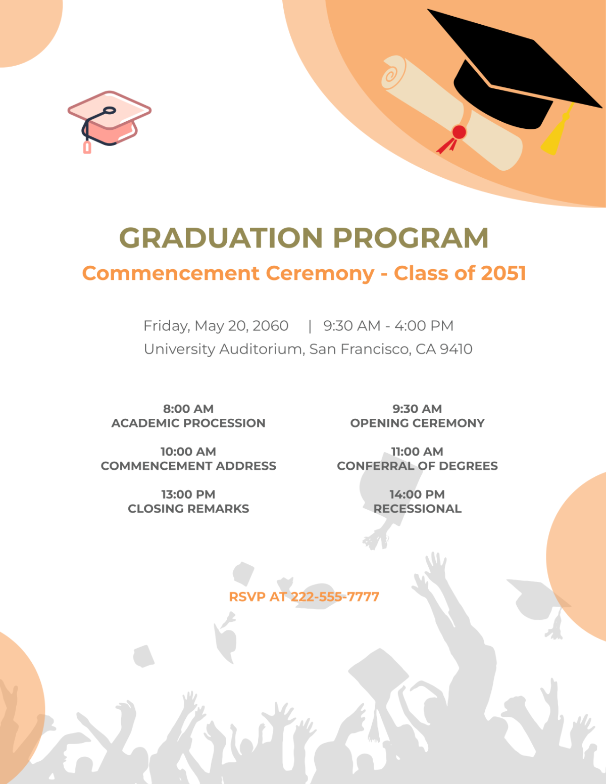 Free Graduation Program Templates Editable And Printable