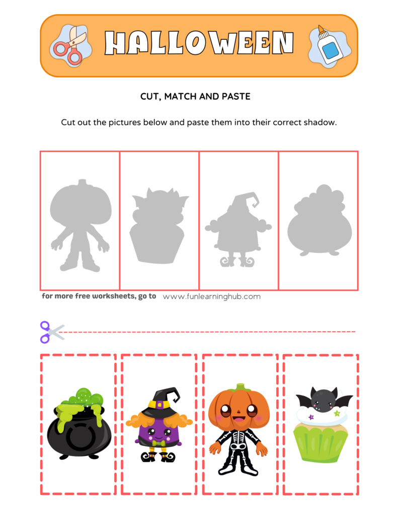 Free Halloween Cut and Paste Worksheets To Download