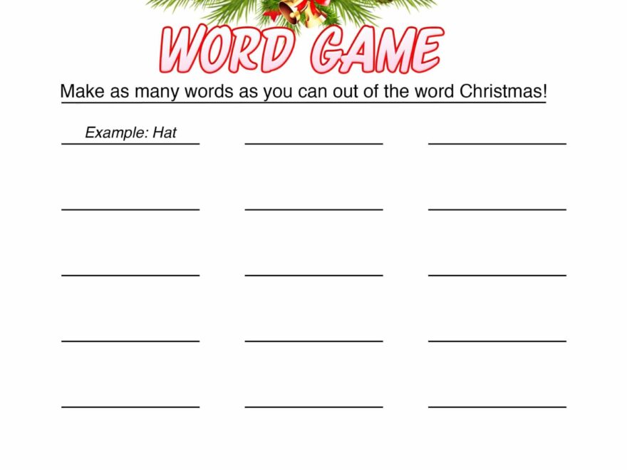 FREE Kids Games For Christmas Printable Word Games For Kids