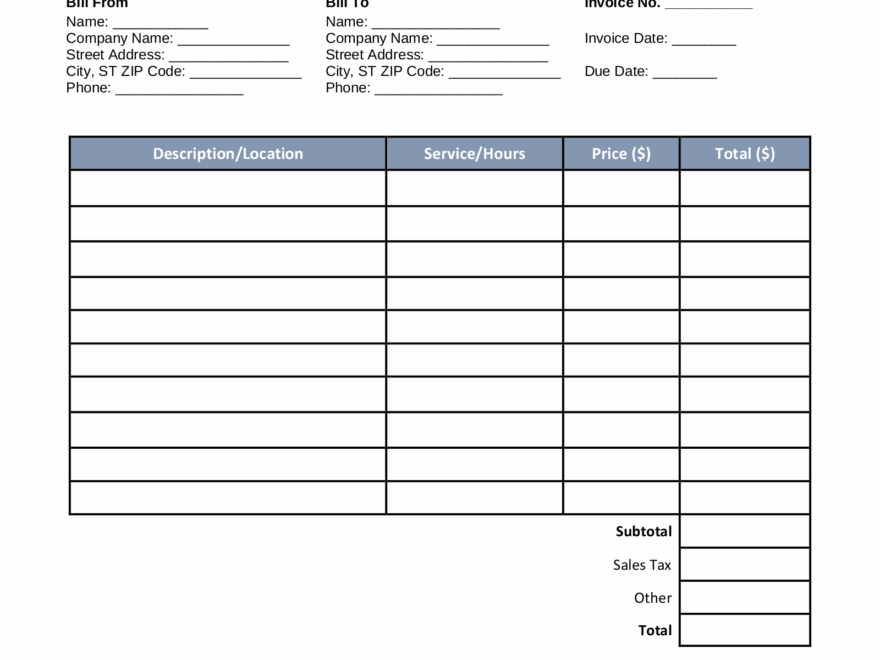 Free Landscaping Invoice Template PDF Word EForms