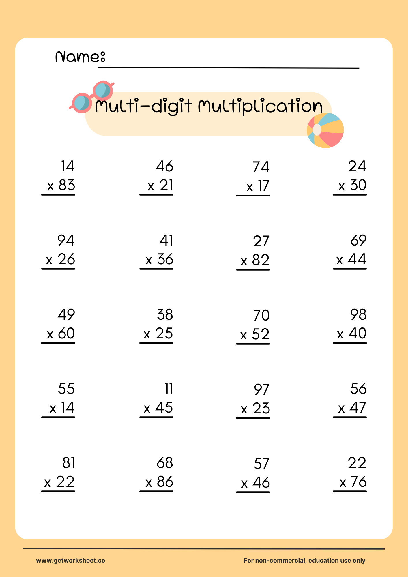 Free Multi Digit Multiplication Worksheets Worksheets Get Worksheet