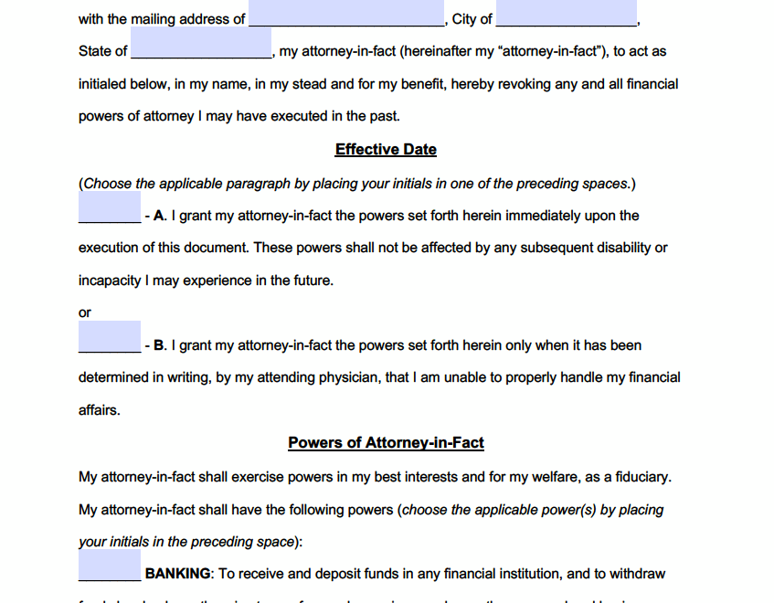 Free Power Of Attorney Forms PDF Word
