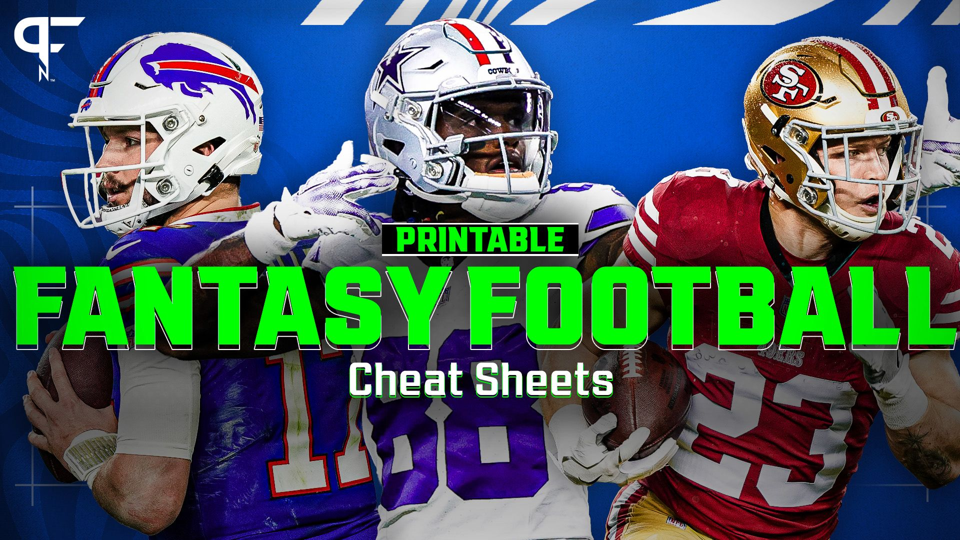Free Printable 2024 Fantasy Football Cheat Sheets PPR Half PPR And Non PPR PFSN