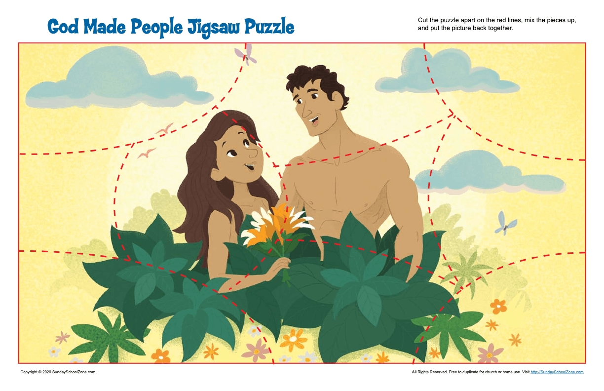 Free Printable Adam And Eve Bible Activities On Sunday School Zone