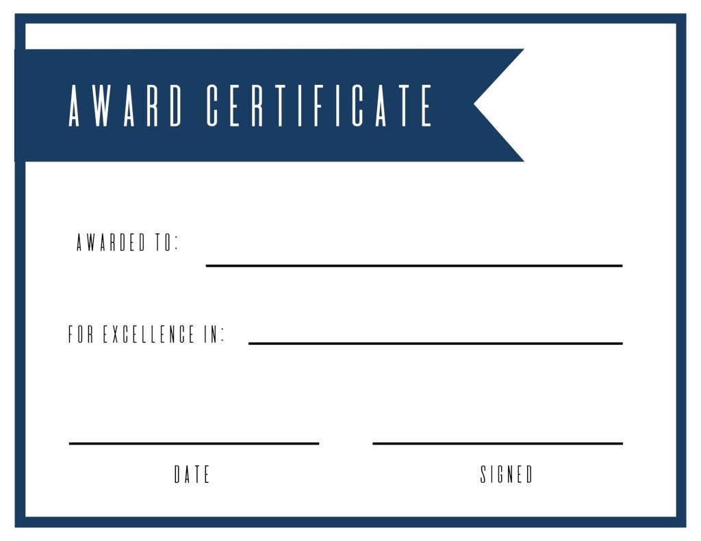 Free Printable Blank Award Certificate Templates