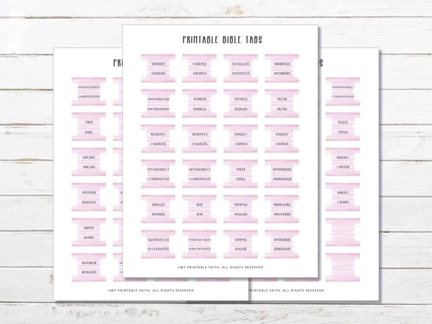 FREE Printable Bible Tabs With Instructions My Printable Faith