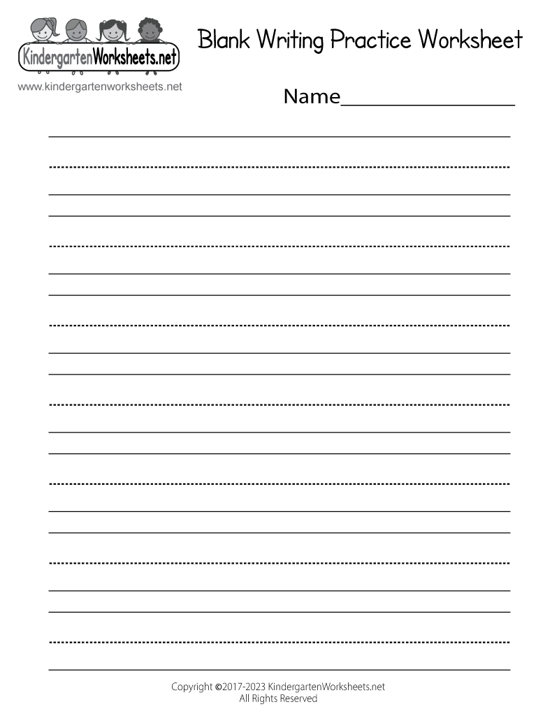 Printable Writing Paper For Kindergarten