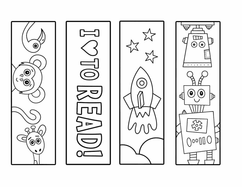 Free Printable Bookmark To Color