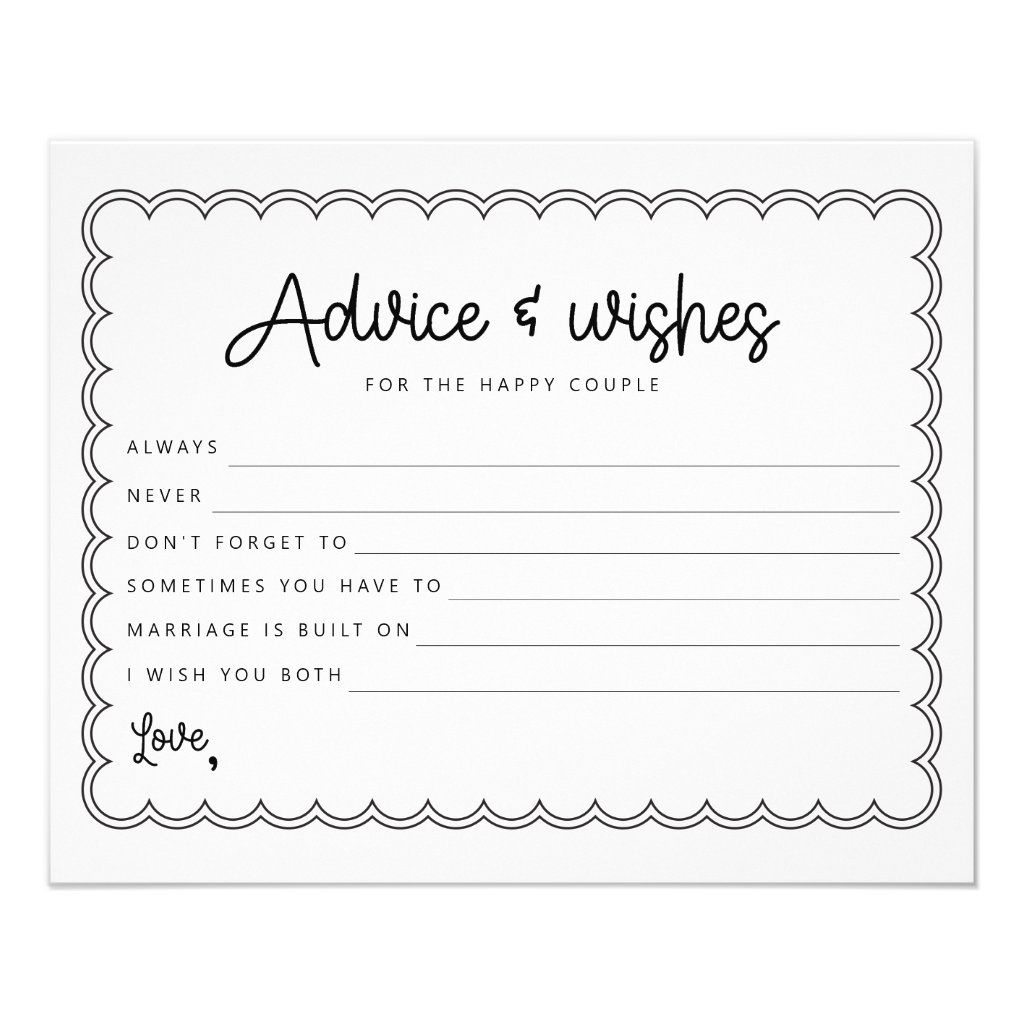 Free Printable Bridal Shower Activities Advice Cards